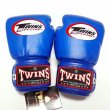 画像2: 子供用 新品 正規 TWINS 本格ボクシンググローブ 青 2oz(M) 4oz(L) 選択 /ボクシング/ムエタイ/パンチンググローブ/本革製/通販/大人用/キッズ用/ジュニア/子供用 (2)