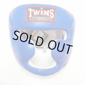 画像: 新品 正規 TWINS ヘッドギア 青 /ボクシング/ムエタイ/ヘッドガード/本革製/