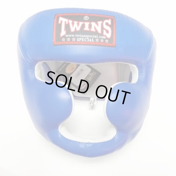 画像1: 新品 正規 TWINS ヘッドギア 青 /ボクシング/ムエタイ/ヘッドガード/本革製/ (1)