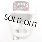 画像: 新品 正規 TWINS ヘッドギア 白 /ボクシング/ムエタイ/ヘッドガード/本革製/