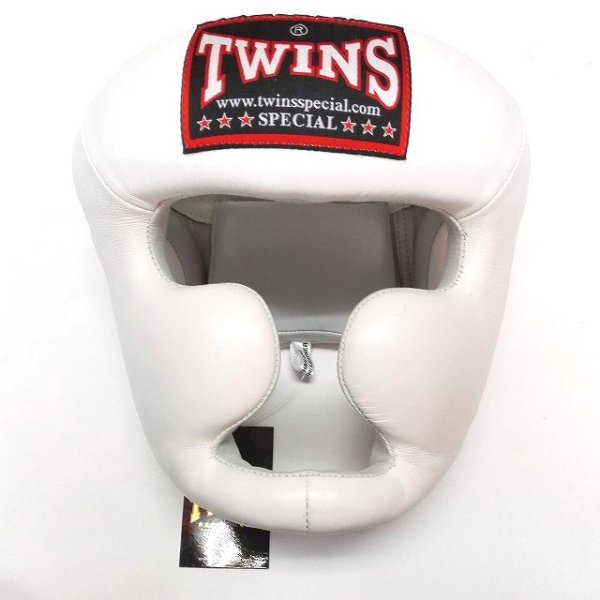 画像1: 新品 正規 TWINS ヘッドギア 白 /ボクシング/ムエタイ/ヘッドガード/本革製/ (1)