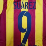 画像: 子供用 K134 バルセロナAWAY SUAREZ*9 スアレス 2016 黄赤 ゲームシャツ パンツ付 /サッカー/オーダーメイド/ネーム作成/通販/キッズ/ジュニア/子供用/大人用/オリジナル