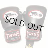画像: 新品 正規 TWINS 本格ボクシンググローブ 黒 /ボクシング/ムエタイ/本革製