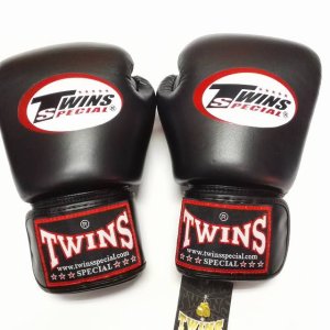 画像: 新品 正規 TWINS 本格ボクシンググローブ 黒 /ボクシング/ムエタイ/本革製