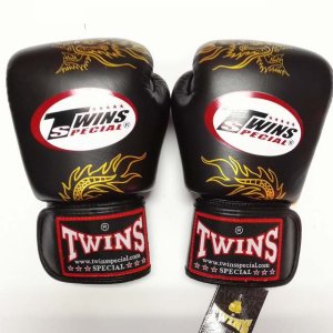 画像: 新品 正規 TWINS 本格ボクシンググローブ 龍 黒 /ボクシング/ムエタイ/本革製/グローブ