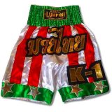 画像: 新品 サテン 102 LUMPINI K-1パンツ S/M/L/XL 選択 K1緑赤白ストライプ/ボクシング/ムエタイ/トランクス/通販/大人用/キッズ用/ジュニア/子供用