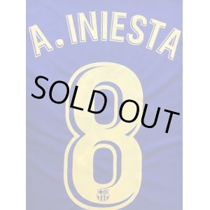 画像: 大人用 A003 バルセロナHOME  A.INIESTA*8 イニエスタ 19 青赤 ゲームシャツ パンツ付