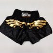 画像1: 新品 サテン 01 LUMPINI ボクシングパンツ S/M/L/XL 選択 黒鷲 /ボクシング/ムエタイ/トランクス/通販/大人用/キッズ用/ジュニア/子供用 (1)