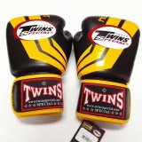 画像: 新品 正規 TWINS 本格ボクシンググローブ Fs 黒黄 /ボクシング/ムエタイ/本革製/グローブ