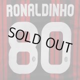 画像: 子供用 K002 ACミランHOME RONALDINHO*80 ロナウジーニョ 赤黒 18 ゲームシャツ パンツ付 サッカー ユニフォーム