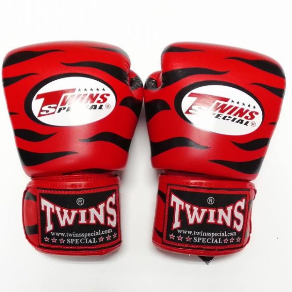 画像2: 新品 正規 TWINS 本格ボクシンググローブ ZEBRA 赤黒 /ボクシング/ムエタイ/本革製/グローブ (2)