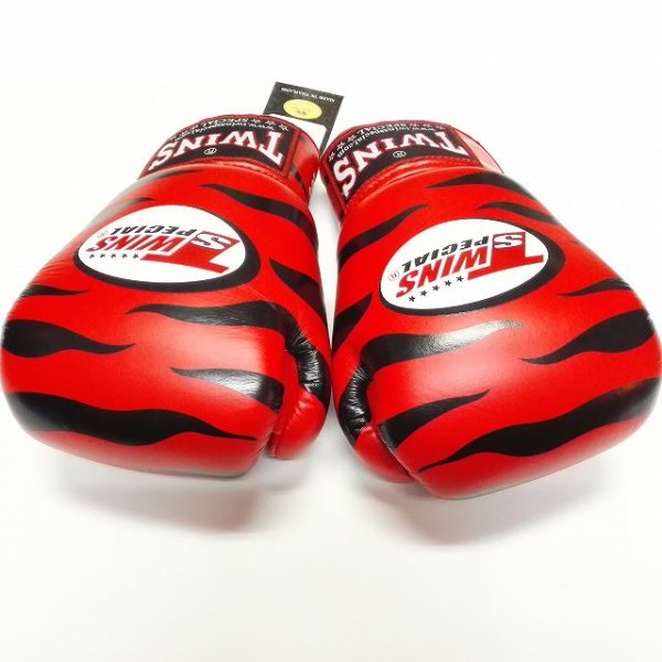 画像1: 新品 正規 TWINS 本格ボクシンググローブ ZEBRA 赤黒 /ボクシング/ムエタイ/本革製/グローブ (1)