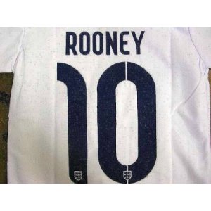 画像: 子供用 K016 イングランド ROONEY*10 ルーニー 白横青 17 ゲームシャツ パンツ付 /サッカー/オーダーメイド/ネーム作成/通販/キッズ/ジュニア/子供用/大人用/オリジナル