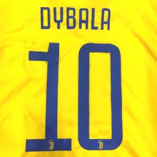 画像1: 子供用 K116 ユベントスAWAY DYBALA*10 ディバラ 黄 18 ゲームシャツ パンツ付 /サッカー/ユニフォーム (1)