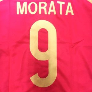 画像: 子供用 K014 スペイン MORATA*9 モラタ 14 赤金 ゲームシャツ パンツ付 /サッカー/オーダーメイド/ネーム作成/通販/キッズ/ジュニア/子供用/大人用/オリジナル