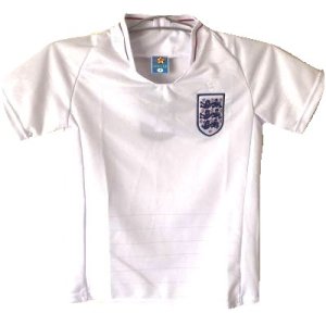 画像: 子供用 K016 イングランド 白 19 ゲームシャツ パンツ付