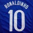 画像1: 子供用 K049 ブラジル RONALDINHO*10 ロナウジーニョ 青 18 ゲームシャツ パンツ付  (1)