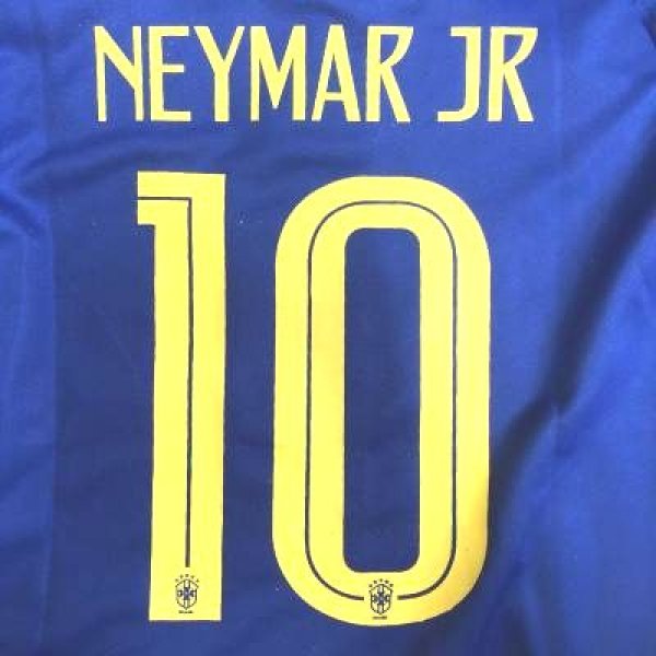 画像1: 子供用 K049 ブラジル NEYMAR JR*10 ネイマール 青 18 ゲームシャツ パンツ付  (1)