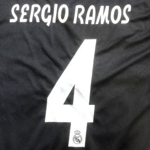 画像1: 子供用 K027 レアルマドリード SERGIO RAMOS*4 セルヒオラモス 黒グレー 19 ゲームシャツ パンツ付 (1)