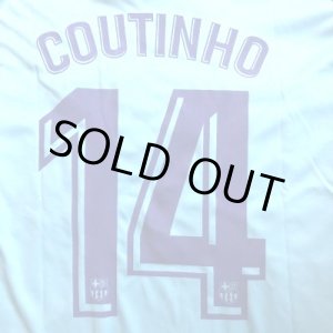 画像: 大人用 A134 バルセロナAWAY COUTINHO*14 コウチーニョ 18 水色 ゲームシャツ パンツ付