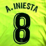 画像: 大人用 A134 バルセロナ A.INIESTA*8 イニエスタ 黄斜め線 20 ゲームシャツ パンツ付