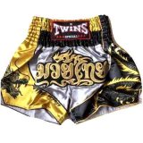 画像: 新品 サテン 111 TWINS ボクシングパンツ S/M/L/XL 選択 金黒龍 /ツインズ/ボクシング