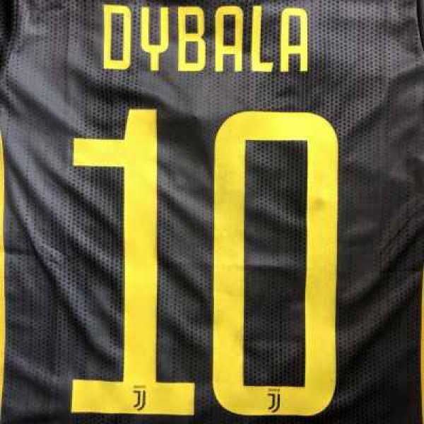 画像1: 子供用 K116 ユベントス DYBALA*10 ディバラ 黒黄 19 ゲームシャツ パンツ付 (1)