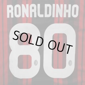 画像: 大人用 A002 ACミラン RONALDINHO*80 ロナウジーニョ 赤黒 20 ゲームシャツ パンツ付