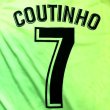 画像1: 大人用 A134 バルセロナ COUTINHO*7 コウチーニョ 黄斜め線 20 ゲームシャツ パンツ付 (1)