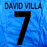 画像: 子供用 K122 スペイン DAVID VILLA*7 ダビド ビジャ 水斜黒 ゲームシャツ パンツ付 /サッカー/ユニフォーム