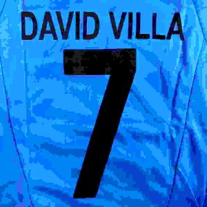 画像: 子供用 K122 スペイン DAVID VILLA*7 ダビド ビジャ 水斜黒 ゲームシャツ パンツ付 /サッカー/ユニフォーム