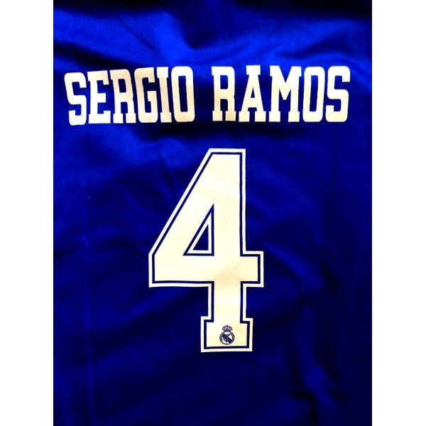 画像1: 子供用 K027 レアルマドリード SERGIO RAMOS*4 セルヒオラモス 紺金 20 ゲームシャツ パンツ付 (1)