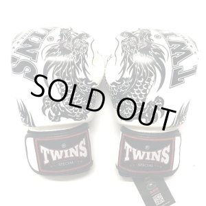 画像: 新品 正規 TWINS 本格ボクシンググローブ TWドラゴン 白 /ボクシング/ムエタイ/本革製/グローブ