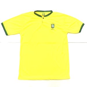 画像: 大人用 A012 ブラジル RONALDINHO*10 ロナウジーニョ 黄襟ボタン 22 ゲームシャツ パンツ付