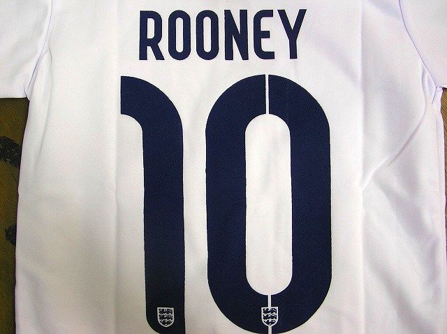 子供用 K016 イングランドHOME ROONEY*10 ルーニー 2014 白 ゲーム