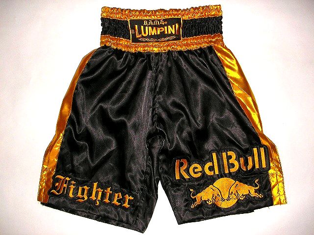 新品 サテン 91 LUMPINI K-1パンツ S/M/L/XL 選択 K1黒RedBull